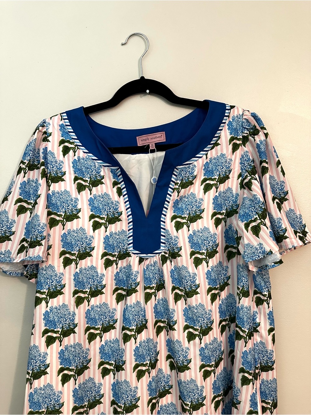 NWT Simply Southern Dress Blue Hydrangeas Size Medium - Picture 3 of 8